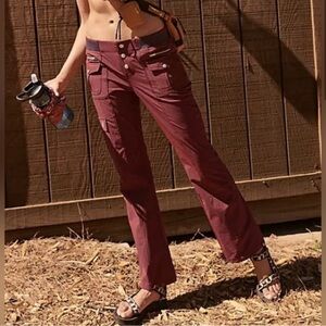 FP Movement Free People Cargo Pants Oxblood Hiking Outdoor nwot
